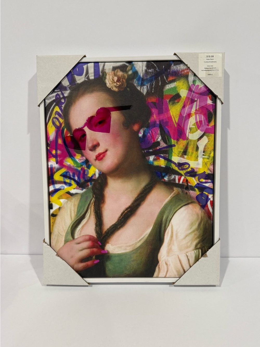 Hobby Lobby White Rectangle Graffiti Photo Frame 10x14 Portrait Wall Mounte